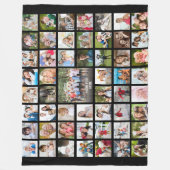 Foto Collage 53 Fotos Personalisiert Schwarze Flee Fleecedecke (Vorderseite)