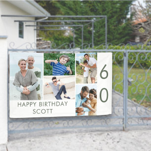 Foto-Collage 5 Bilder 60. Geburtstagsbanner Banner