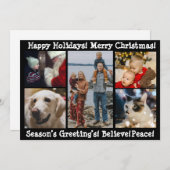 Foto Collage 5 Frohe Weihnachtsfeiertage Feiertagskarte (Vorne/Hinten)