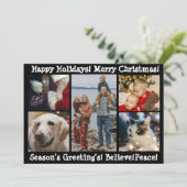 Foto Collage 5 Frohe Weihnachtsfeiertage Feiertagskarte (Stehend Vorderseite)