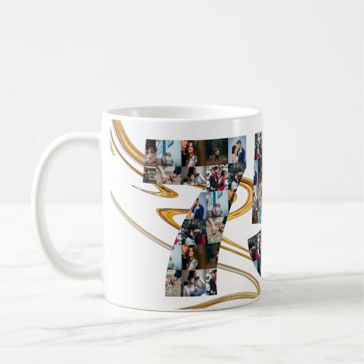 Foto Collage 75 Jahre Jubiläumsgeschenke pro Jahr Kaffeetasse (Links)