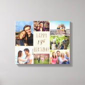 Foto Collage 7 Bild Beige Braun 18. Geburtstag Leinwanddruck (Vorderseite)