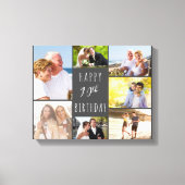 Foto Collage 7 Bild Grau Weiß 90. Geburtstag Leinwanddruck (Vorderseite)