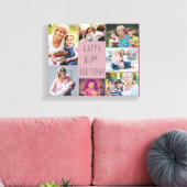 Foto Collage 7 Bild Rosa Grau 80. Geburtstag Leinwanddruck (Insitu (Wohnzimmer))