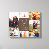 Foto Collage 7 Bild Warm Braun 70. Geburtstag Leinwanddruck (Vorderseite)