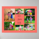 Foto Collage 7 Bilder Beste Schwester je Koralle Poster (Vorne)