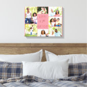 Foto Collage 7 Picture Coral Pink 60. Geburtstag Leinwanddruck (Insitu (Schlafzimmer))