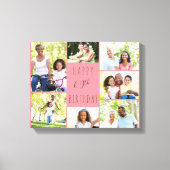 Foto Collage 7 Picture Coral Pink 60. Geburtstag Leinwanddruck (Vorderseite)