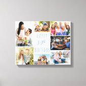 Foto Collage 7 Picture Dusty Blue 30. Geburtstag Leinwanddruck (Vorderseite)