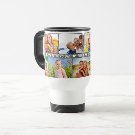Foto Collage 9 Fotos und Text für den Vater Reisebecher (Vorderseite Links)