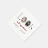 Foto-Collage-Abschluss Elegantes Skript  Serviette (Ecke)