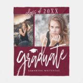 Foto Collage Abschluss Fleece Blanket Burgundy (Vorderseite)