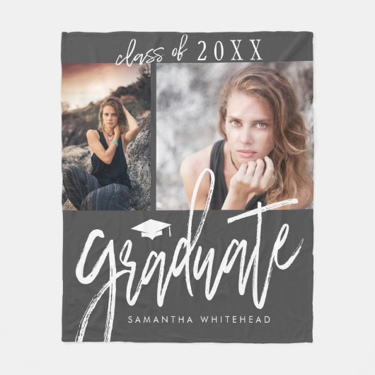 Foto Collage Abschluss Fleece Blanket Dunkelgrau (Vorderseite)