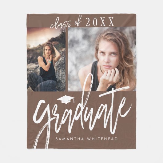 Foto Collage Abschluss Fleece Blanket Tan (Vorderseite)