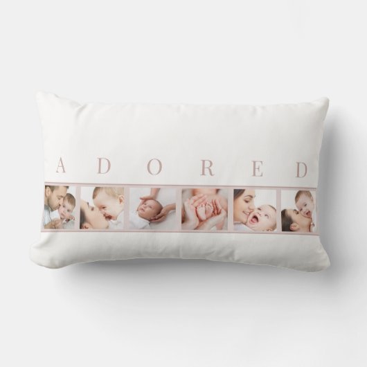 Foto Collage ADORED Pink and White Lendenkissen (Vorderseite)