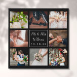 Foto Collage am Hochzeitstag Personalisiert Künstlicher Leinwanddruck<br><div class="desc">Personalisieren Sie mit Ihren acht Lieblings-Hochzeitstag Fotos,  Namen und besonderen Datum,  um eine einzigartige Foto Collage,  Erinnerung und Geschenk zu schaffen. Ein schöner Schatz! Sie können den Hintergrund an Ihre Lieblingsfarbe anpassen. Entwickelt von Thisisnotme©</div>