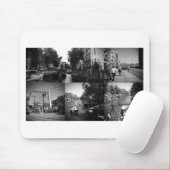Foto Collage Amsterdam 1 in Schwarzweiß Mousepad (Mit Mouse)