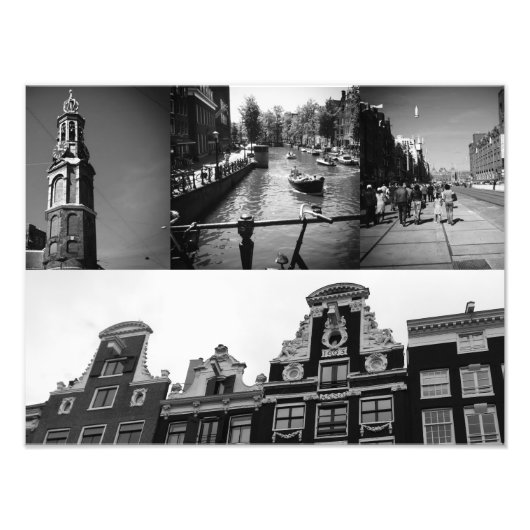 Foto Collage Amsterdam 2 in Schwarzweiß (Vorne)