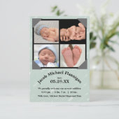 Foto Collage Arrows -3x5 Birth Ankündigung (Stehend Vorderseite)