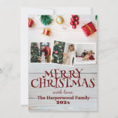 Foto-Collage aus Holz Feiertagskarte (Vorderseite)