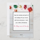 Foto-Collage aus Holz Feiertagskarte (Rückseite)