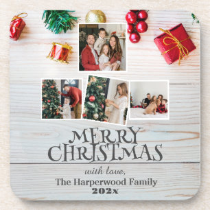 Foto-Collage aus Holz Getränkeuntersetzer