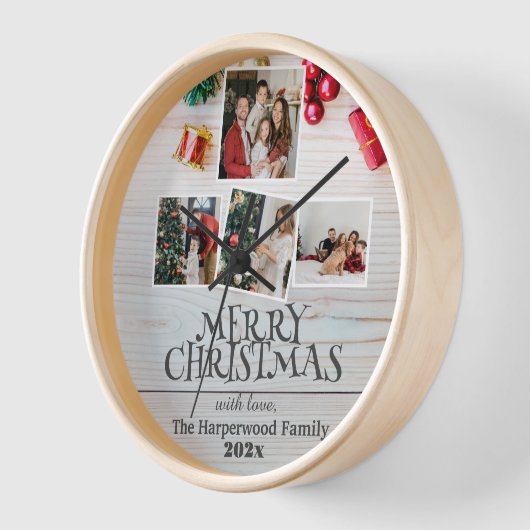 Foto-Collage aus Holz Uhr (Winkel)