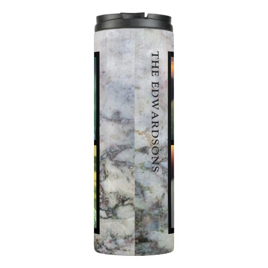 Foto-Collage aus rustikalem grauem Marmor Thermosbecher (Rückseite)