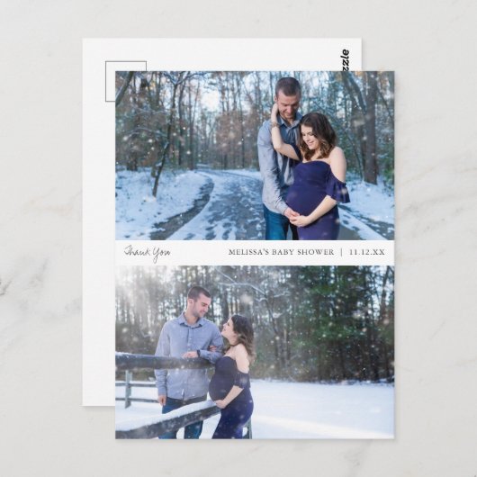 Foto Collage Baby Dusche Danke Karte (Vorne/Hinten)