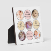 Foto Collage Baby Name, Geburtsdaten und Ente Fotoplatte (Vorderseite)