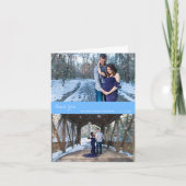 Foto Collage Baby Shower Blue Dankeschön Karte (Vorderseite)