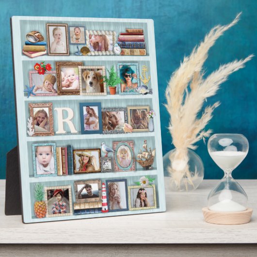Foto Collage Beach Bookcase für Familien Personali Fotoplatte (Seite)