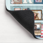 Foto Collage Beach Bookcase für Familien Personali Mousepad (Ecke)