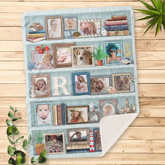 Foto Collage Beach Bookcase für Familien Personali Sherpadecke