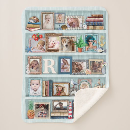Foto Collage Beach Bookcase für Familien Personali Sherpadecke (Vorderseite)
