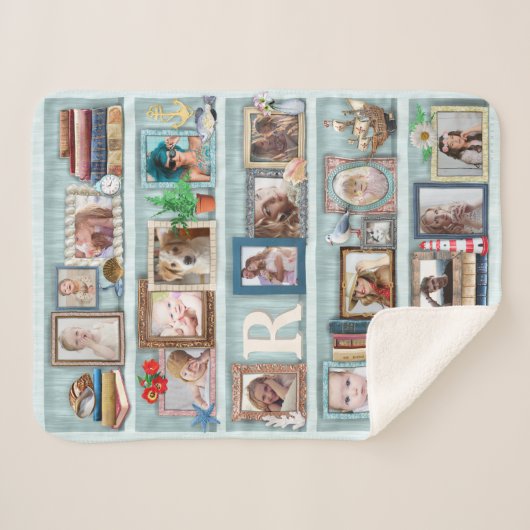 Foto Collage Beach Bookcase für Familien Personali Sherpadecke (Vorderseite (Horizontal))