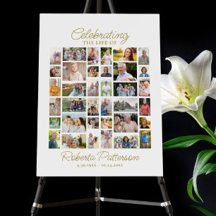Foto Collage Beerdigung Feier des Lebens Willkomme Poster