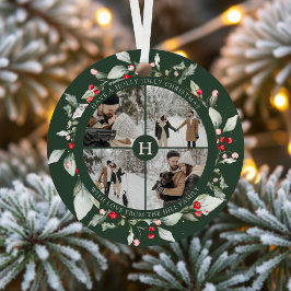 Foto-Collage Berry Jolly Weihnachten Grün Ornament Aus Metall
