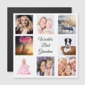 Foto Collage Best Oma Welt White Magnet (Vorne/Hinten)