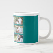 Foto Collage Best Uncle Ever Aquamarin und weiß Jumbo-Tasse (Rechts)