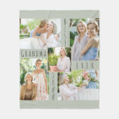 Foto Collage Beste Oma je grün Fleecedecke (Vorderseite)