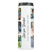 Foto Collage Beste Opa je Text personalisiert Thermosbecher (Rückseite)