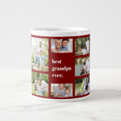 Foto Collage Bester Opa je Maroon und Weiß Jumbo-Tasse (Vorderseite)