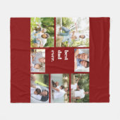 Foto Collage Bester Vater je Maroon Fleecedecke (Vorderseite (Horizontal))