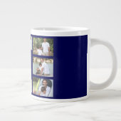 Foto Collage Bester Vater je Navy Blau und Weiß Jumbo-Tasse (Rechts)