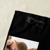 Foto Collage Bester Vater je Schwarz-weißer Keepak Strandtuch (Beispiel)