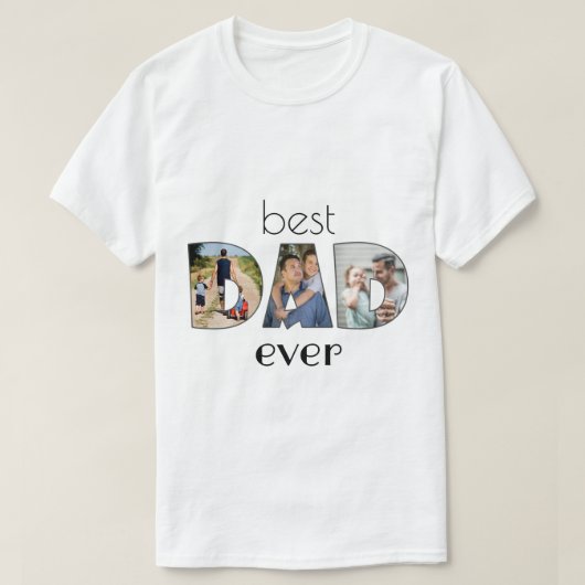 Foto Collage - Bester VATER je T - Shirt (Design vorne)