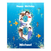 Foto Collage Big 8. Geburtstag unter dem Meer