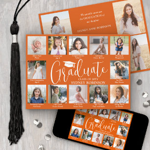 Foto-Collage & Bildunterschriften Orange & Weiße A Ankündigung