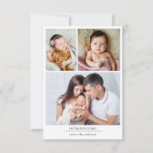 Foto Collage Birth Stats New Baby Dankeskarte (Vorderseite)